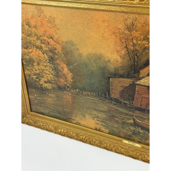 Vintage Old Mill Robert Wood Framed Print Large Plaque 22.5x39.5in Turner Frame - Picture 8 of 8
